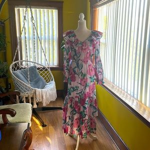 INC International Concepts Ruffle floral Maxi Dress. Size S.
